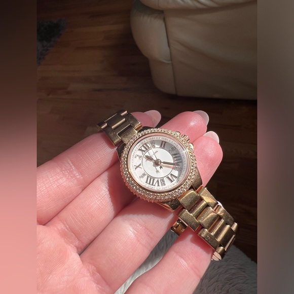 Michael Kors Petitie Camille Rose Gold-Tone Watch - Picture 7 of 9